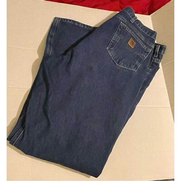 Men’s Carhartt Blue Jeans 42x34 Traditional Fit (B18 DST) - Picture 1 of 9